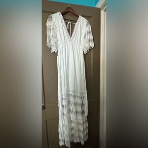 Angel Maternity lacy white dress